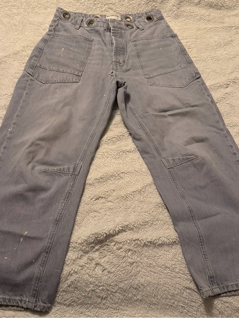 We The Free Light Gray Button-Fly Denim Pants